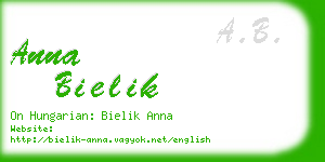 anna bielik business card